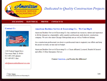 Tablet Screenshot of americanbackhoeservice.com